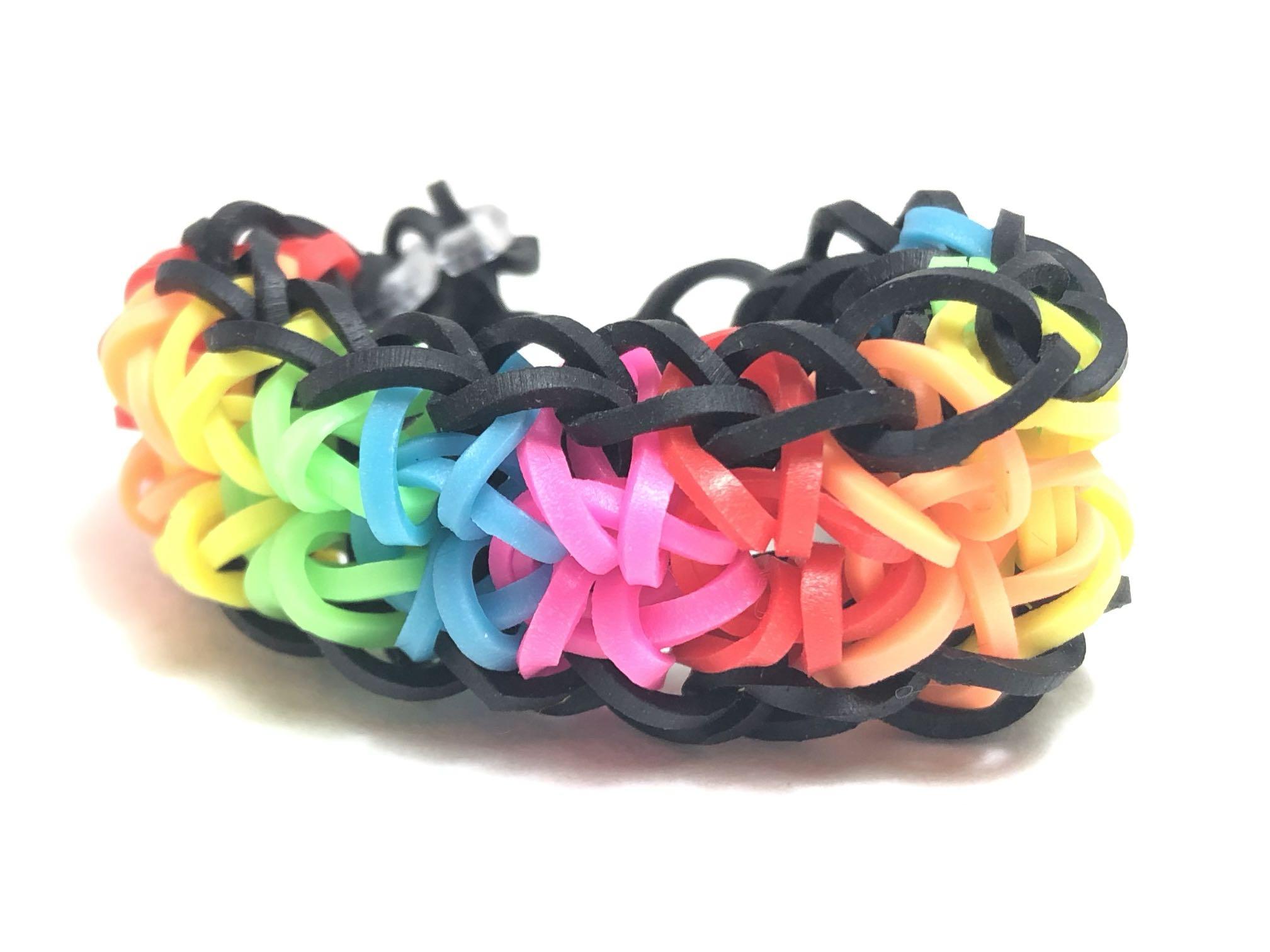 Thick Rainbow Loom Bracelets Alert Bracelet