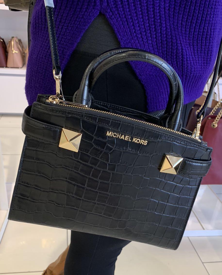 REDUCED Auth. Michael Kors Karla Mini Satchel Croc Leather Crossbody