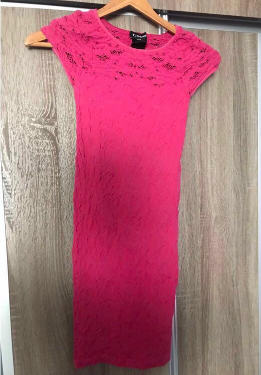 Bebe Hot pink sexy bodycon dress , Women's Fashion, Tops, Sleeveless on  Carousell