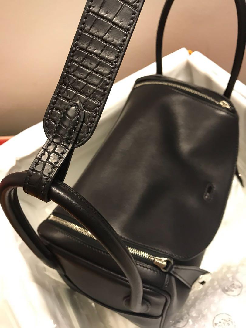 Hermes Brand New Black Lindy Touch 26 Crocodile Clemence Bag - LAR Vintage