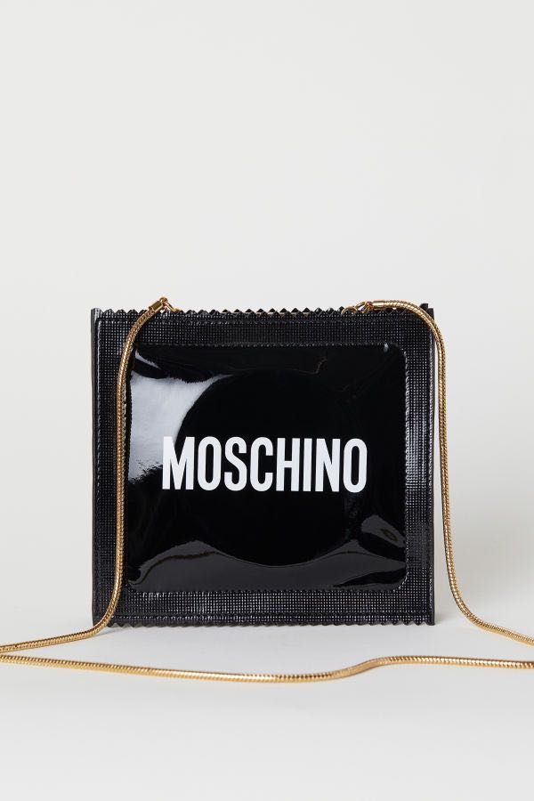 h&m moschino small leather shoulder bag