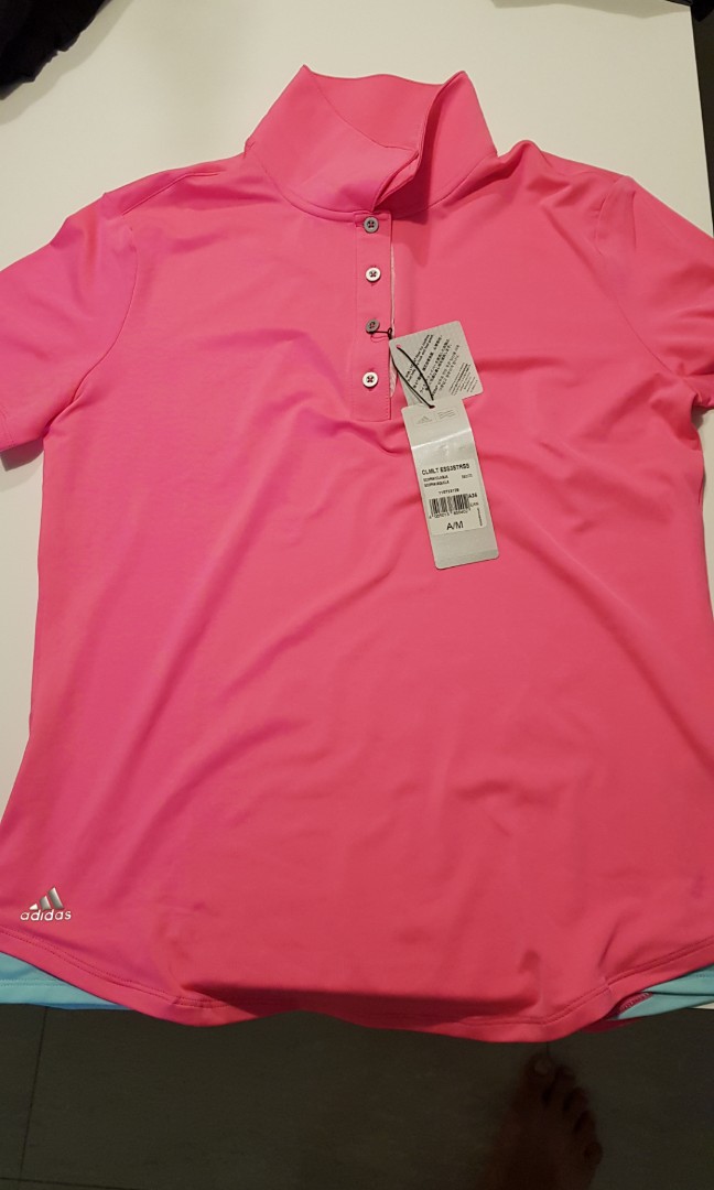 adidas pink golf shirt