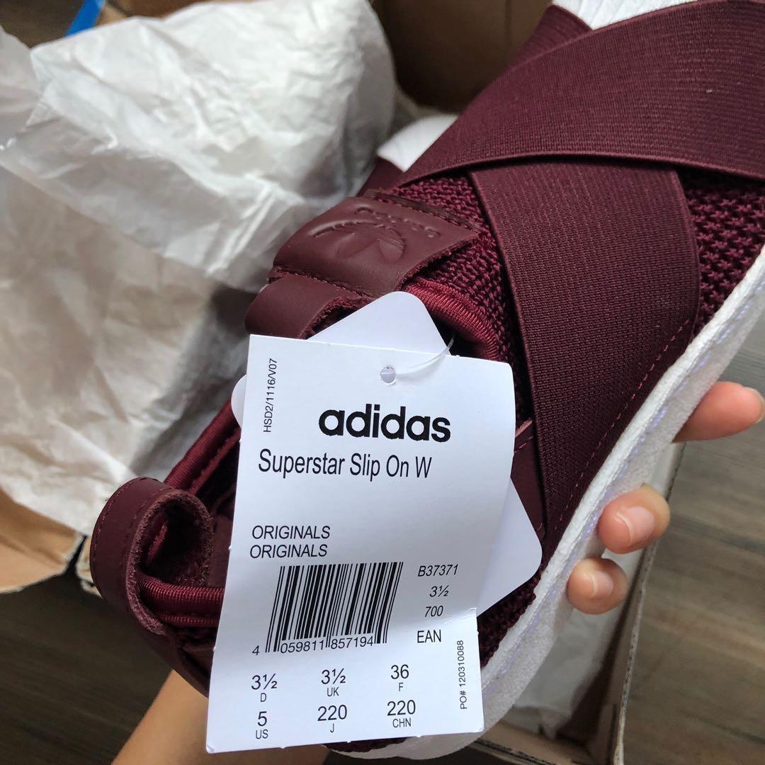 Adidas superstar slip on red night sales