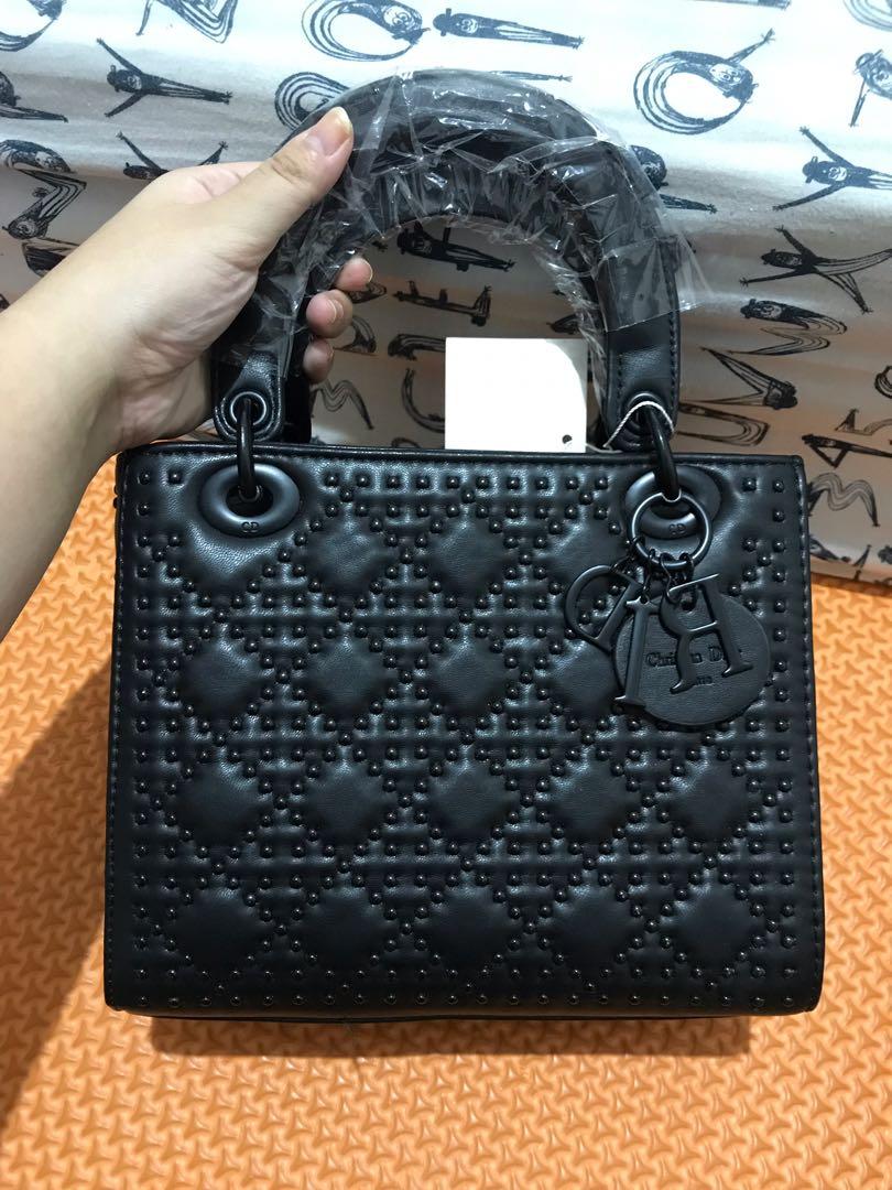 lady dior black matte bag