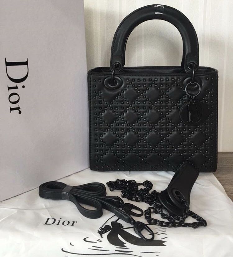 Dior Lady Ultra Black Matte Bag, Fesyen 
