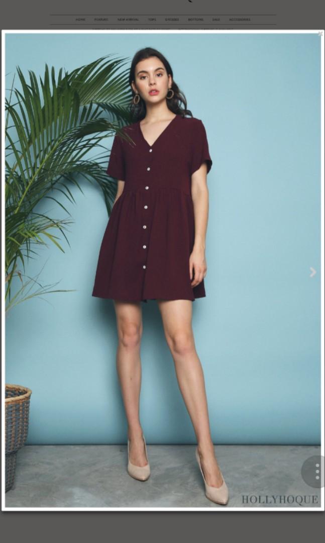 Button down babydoll dress clearance