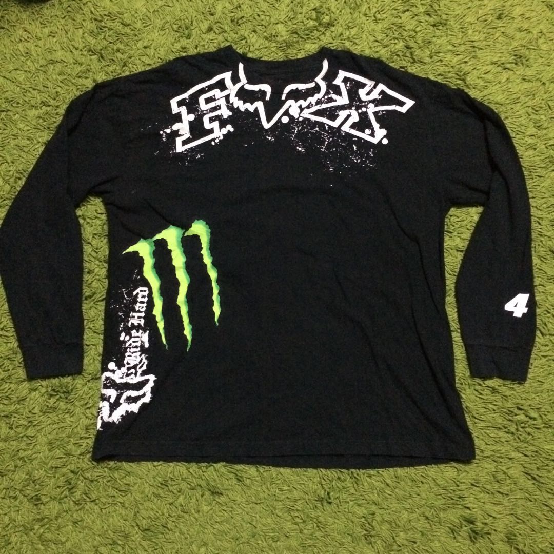 Fox x Monster Energy Sweatshirt Long Sleeve Men s Fashion Tops Sets Tshirts Polo Shirts on Carousell