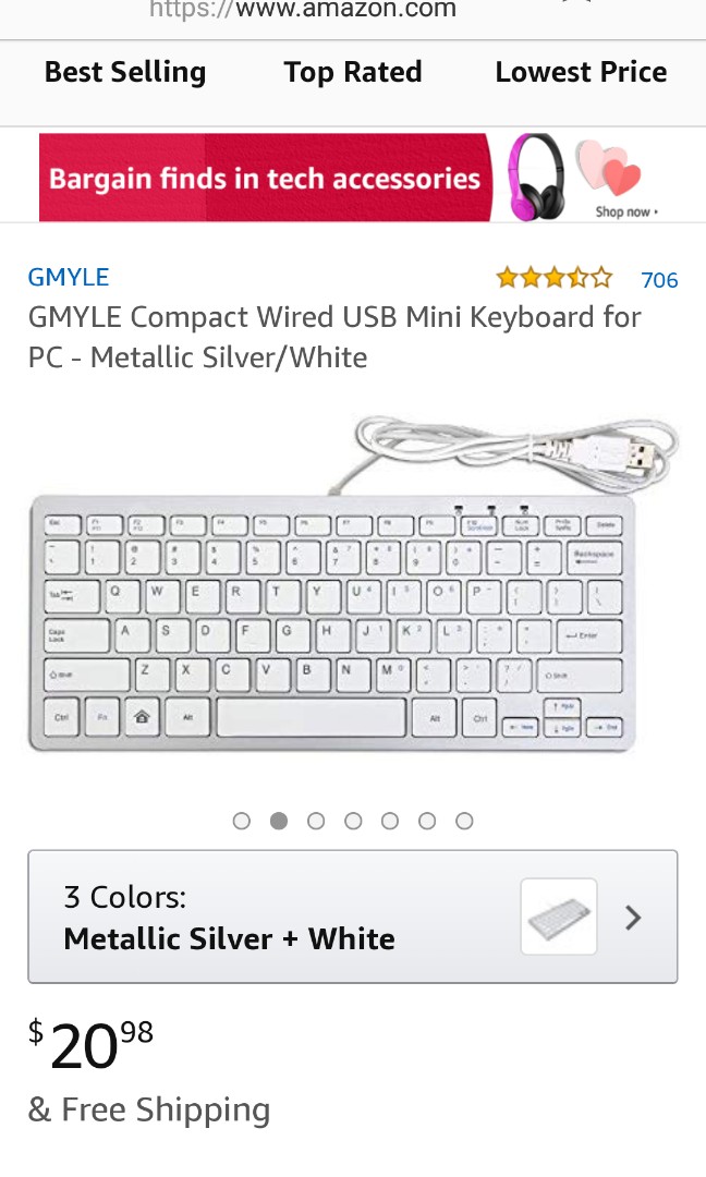 Gmyle compact wired usb mini keyboard for pc computers tech parts