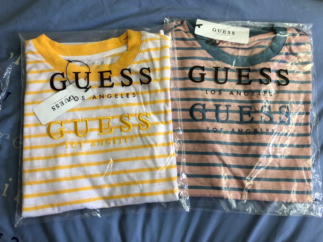 guess los angeles t shirt striped