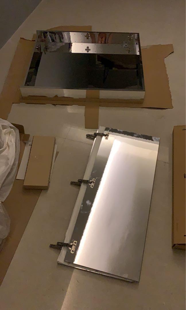 Ikea Mirror Cabinet 2 Doors Godmorgon Series Furniture Shelves
