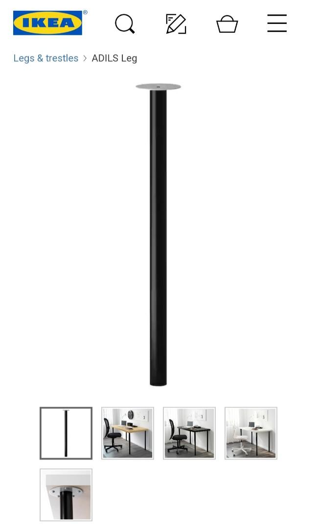 IKEA Study Table Black (LINNMON 16353, ADILS 22724), Furniture & Home