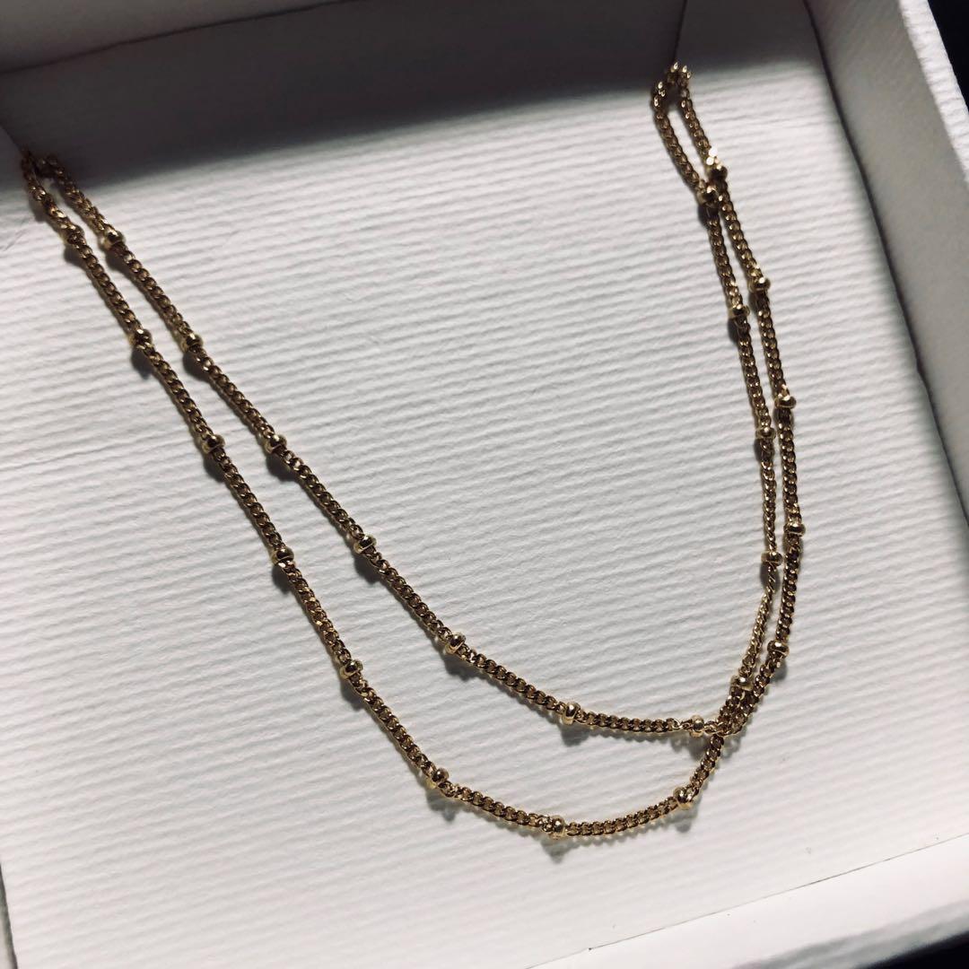 Mejuri Long Spheres Necklace Solid Yellow Gold