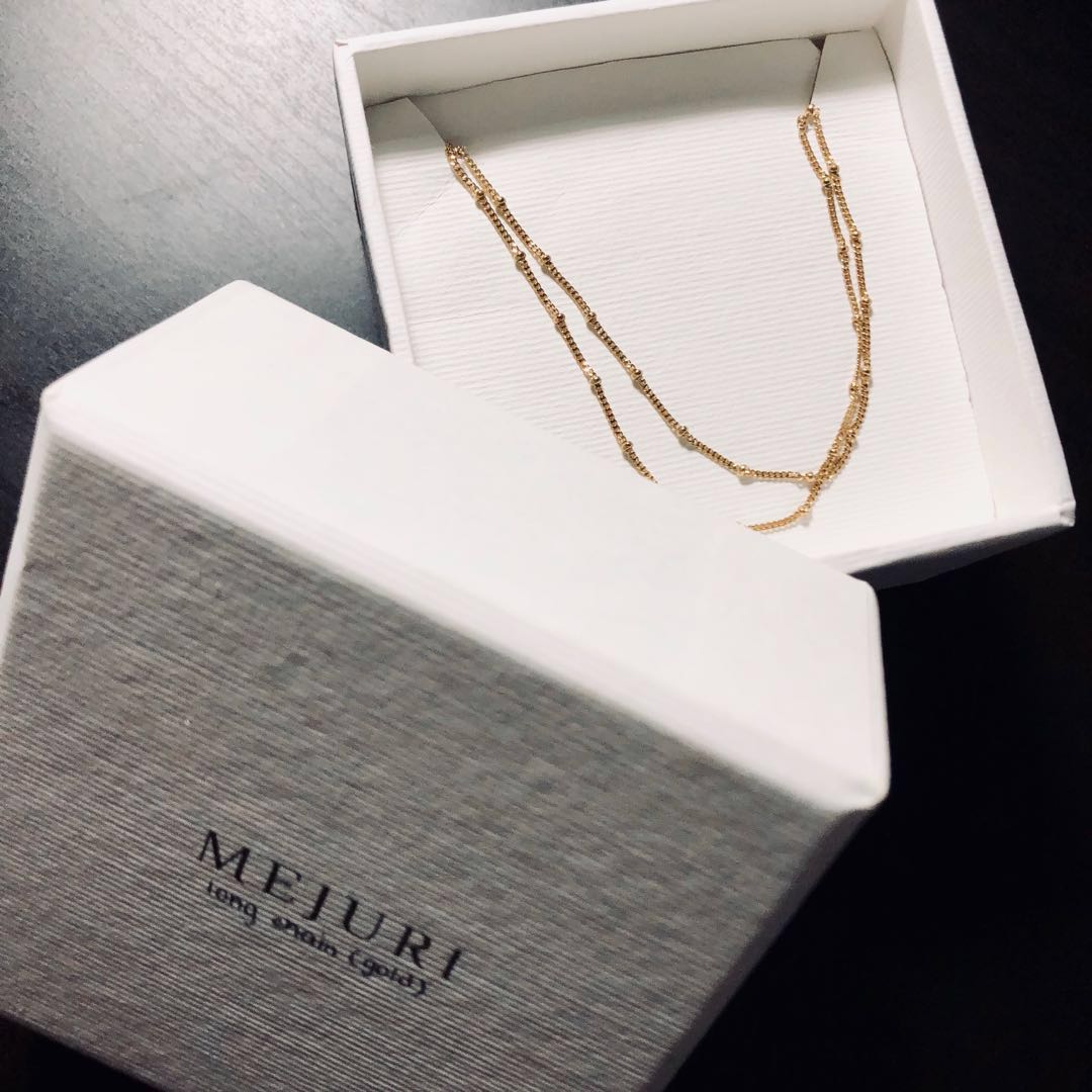 Mejuri Long Spheres Necklace Solid Yellow Gold, Women's Fashion