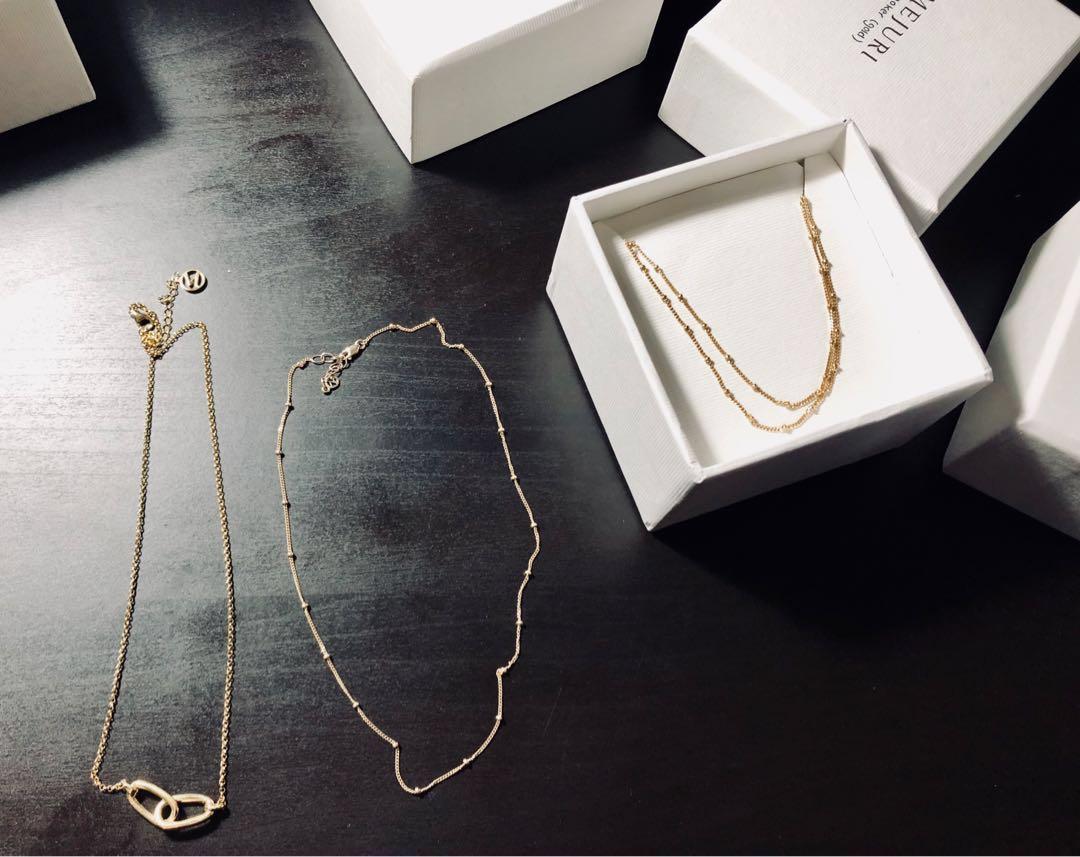 Mejuri Long Spheres Necklace Solid Yellow Gold, Women's Fashion