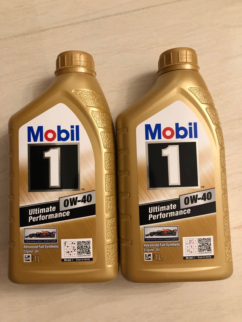 Mobil 1 0w 40 Synthetic Engine Oil 1 Liter 2 Bottles Car Accessories Accessories On Carousell