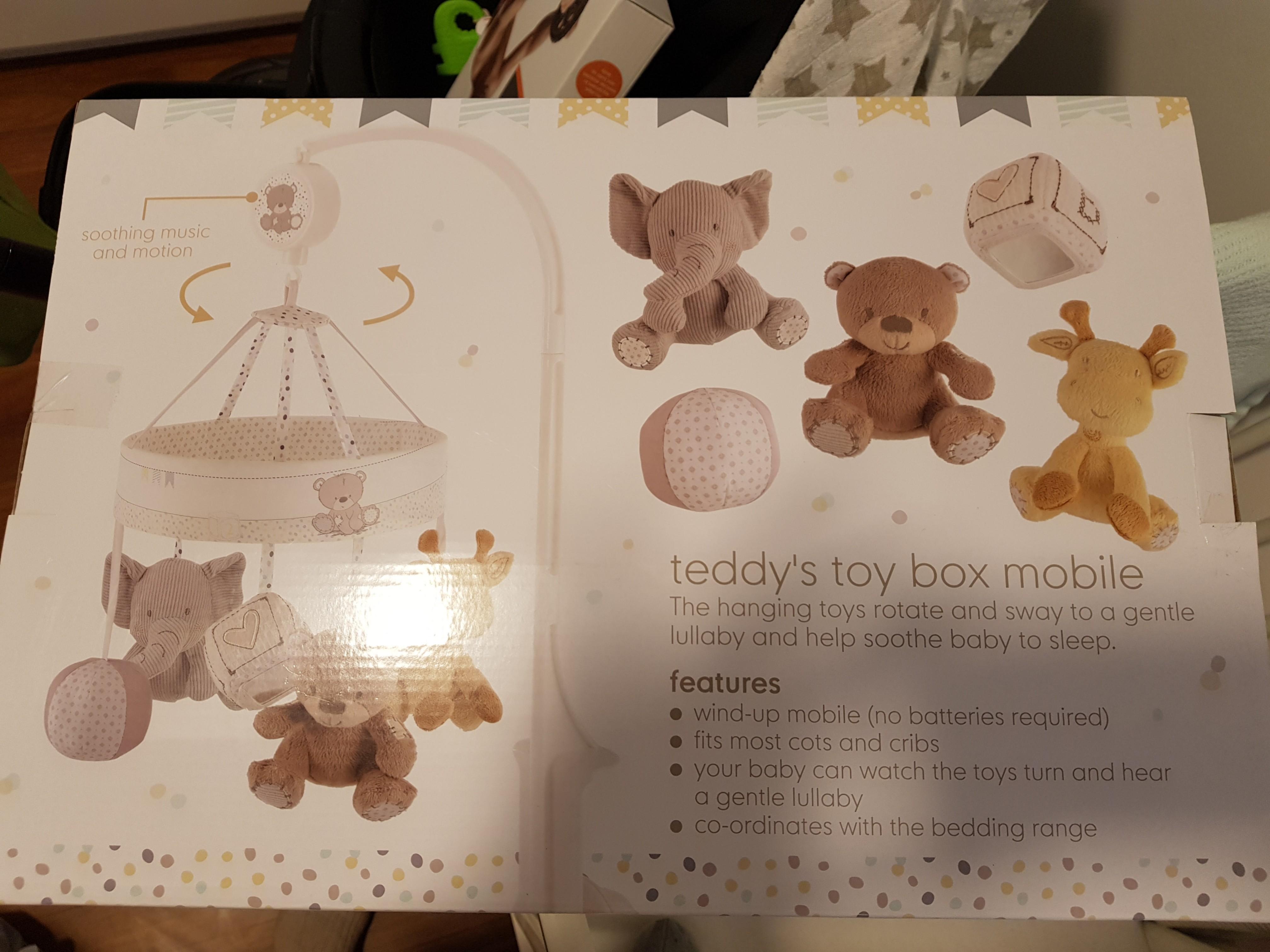 Mothercare teddy's toy sales box musical mobile
