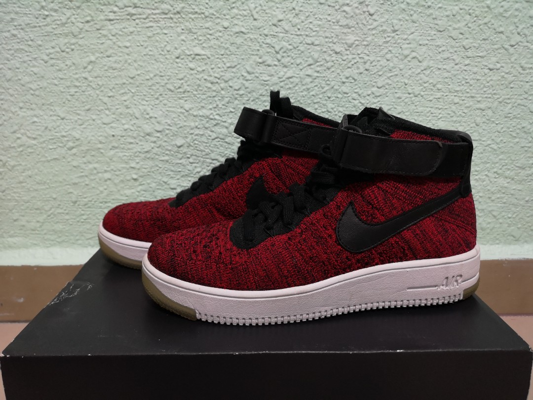 nike air force 1 ultra flyknit mid red black