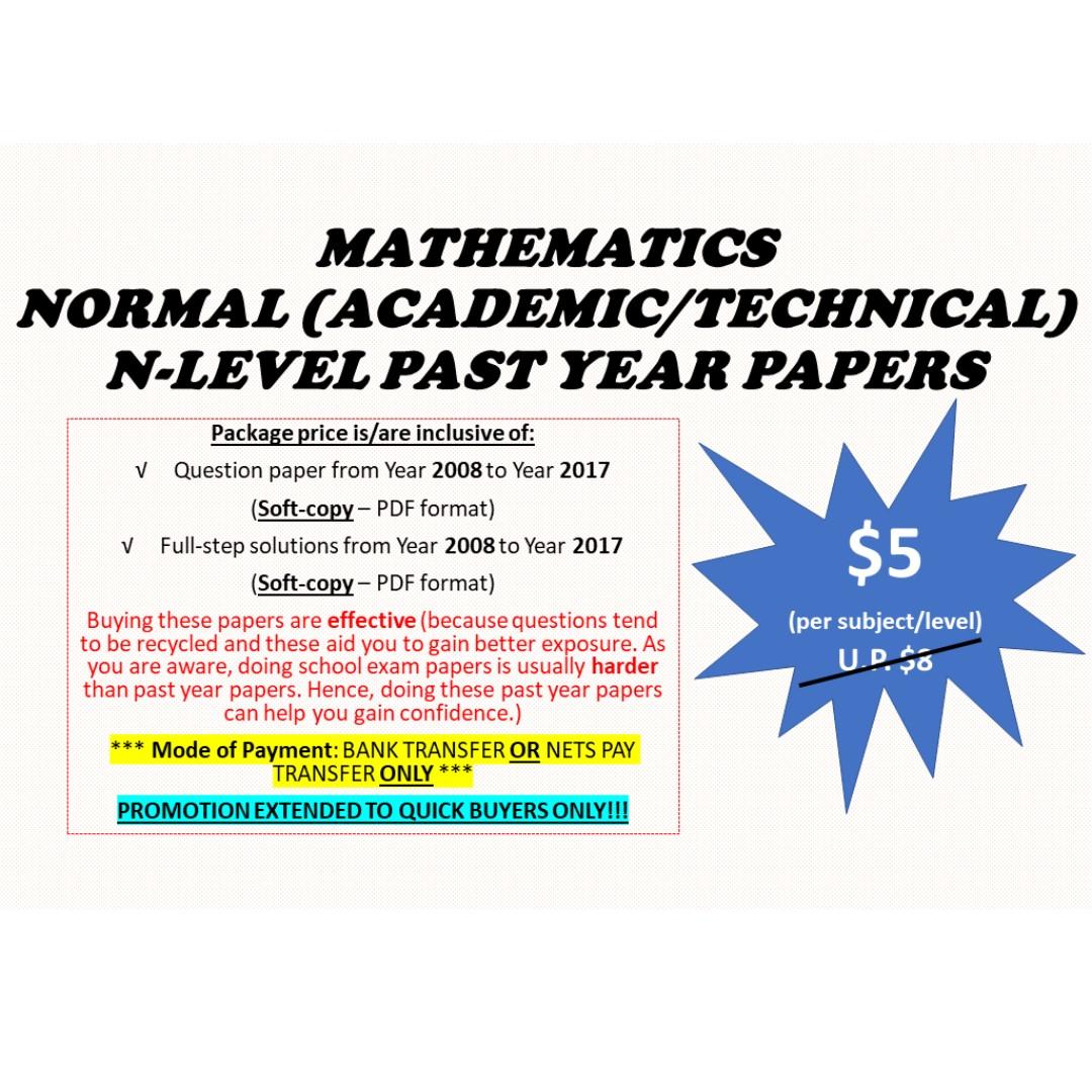 N-level Maths Past Year Papers, Hobbies & Toys, Books & Magazines ...