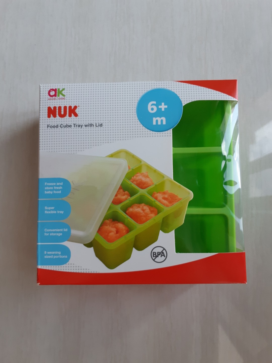 nuk food cube tray with lid