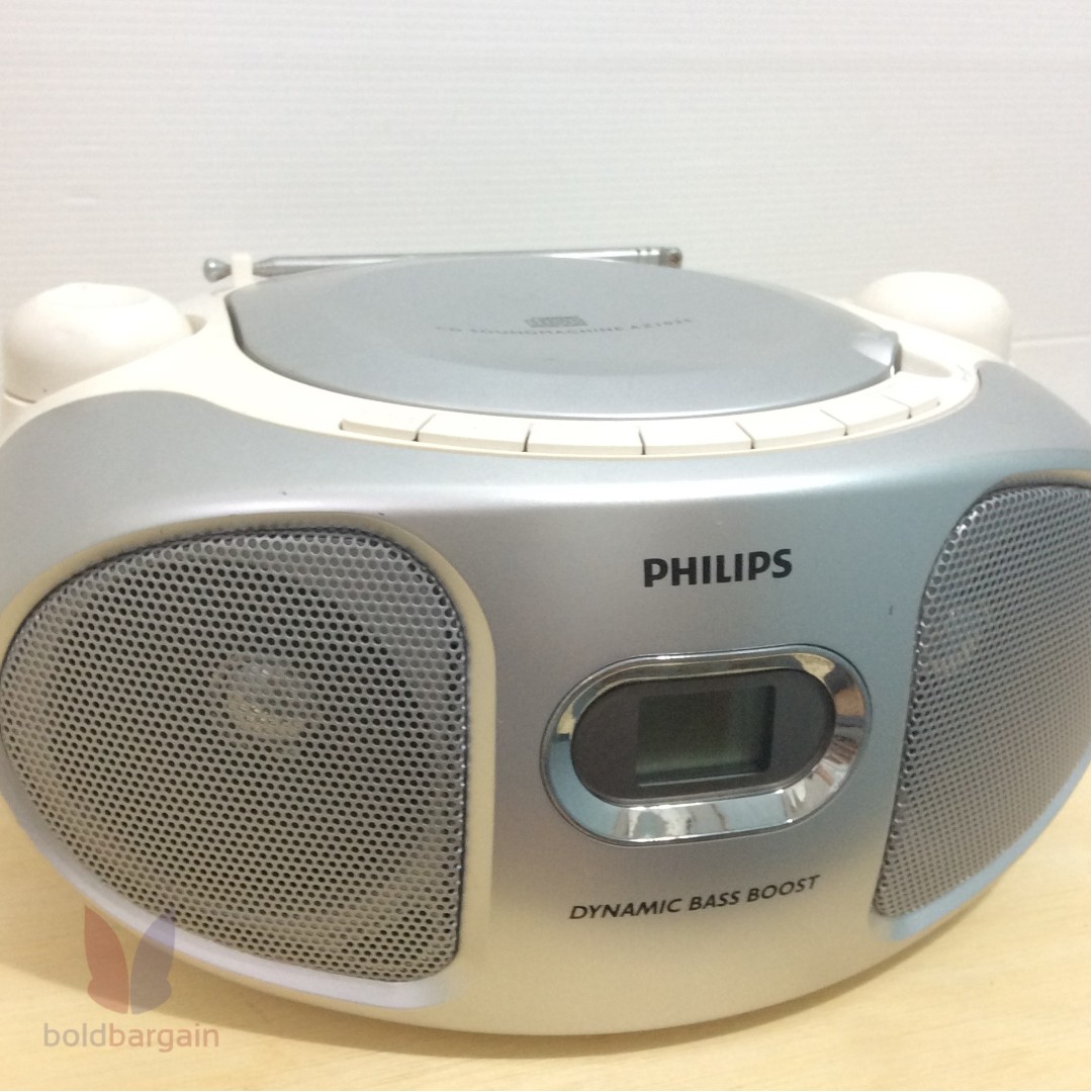 PHILIPS AZ102S CD Soundmachine Compact Disct Player AM FM Radio Boombox ...