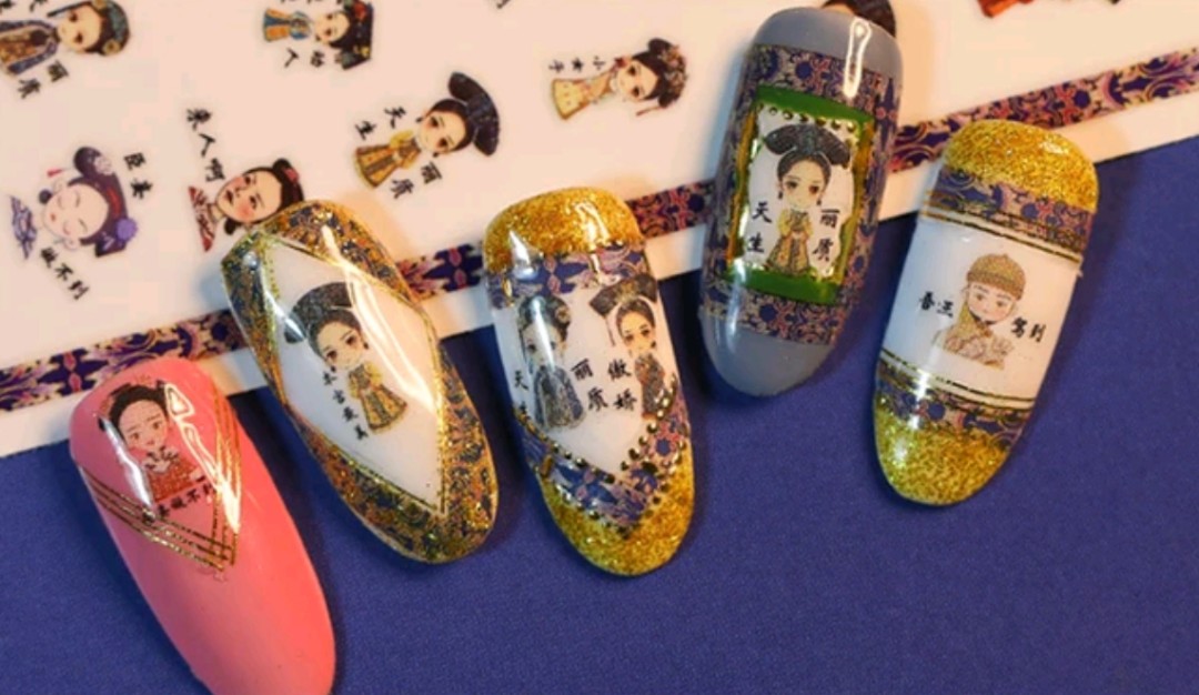 Pinpai Chinese Style Nail Art Stickers Peking Opera Flower Animal