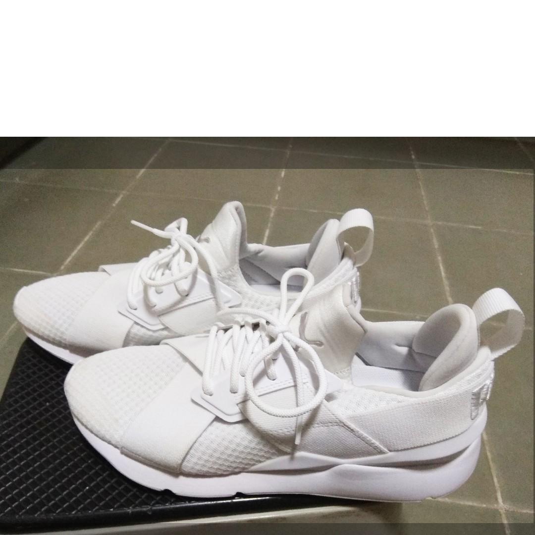 Puma white strap shoes shop