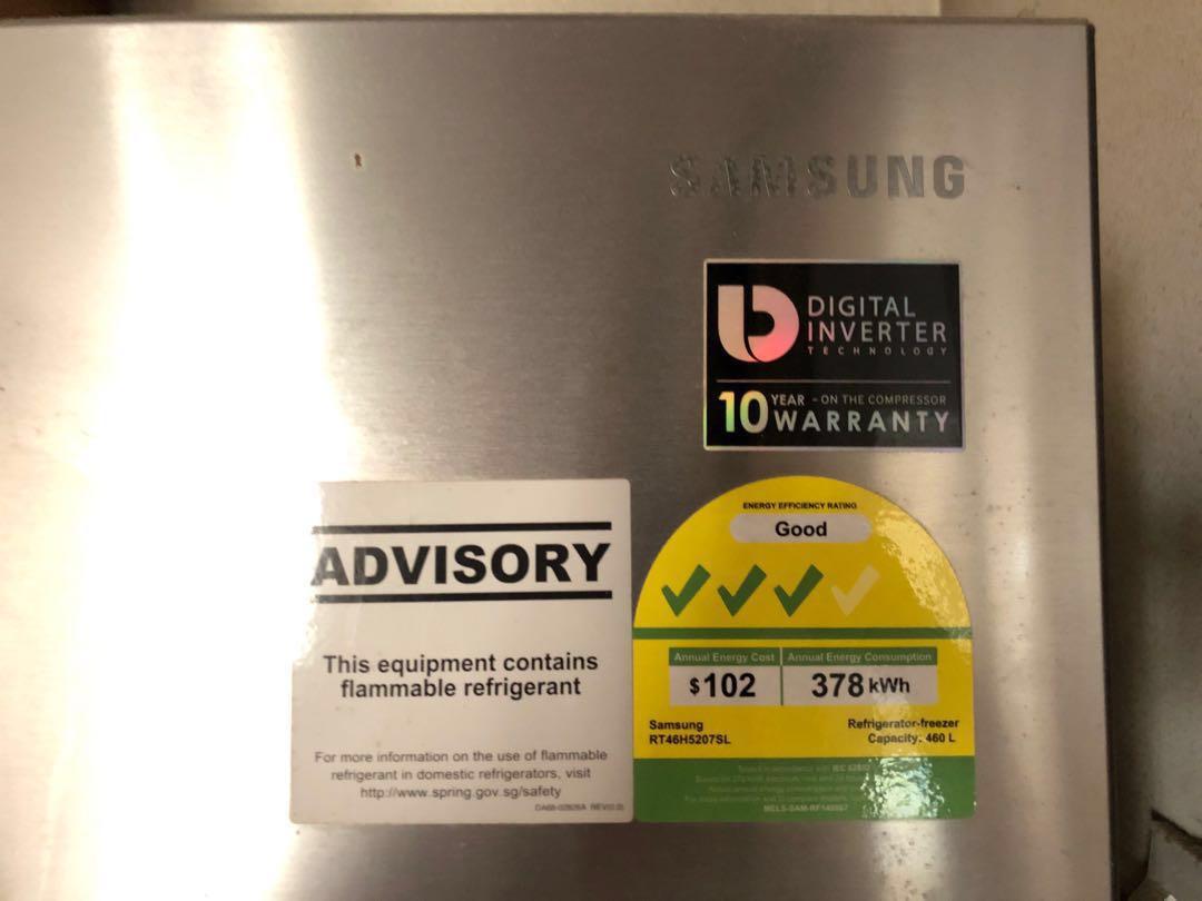 Refrigerator by Samsung with 10 years warranty for compressors and self collect from Hougang