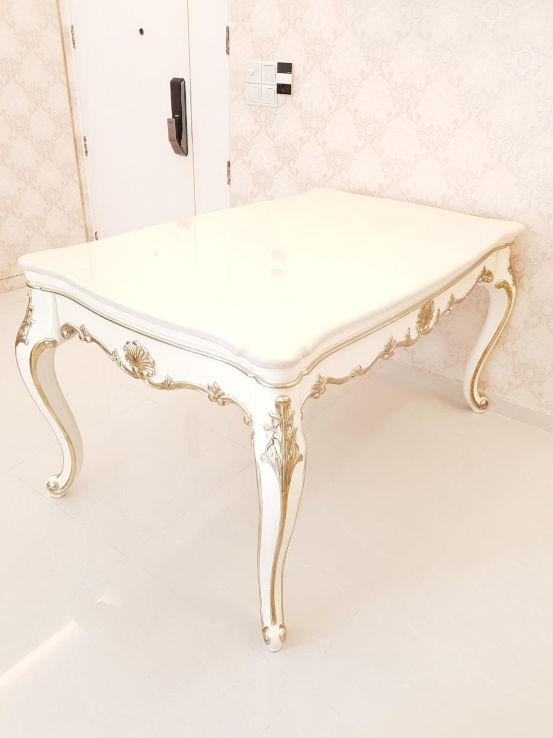 Stone Top Victorian Style Dinning Table Furniture Tables