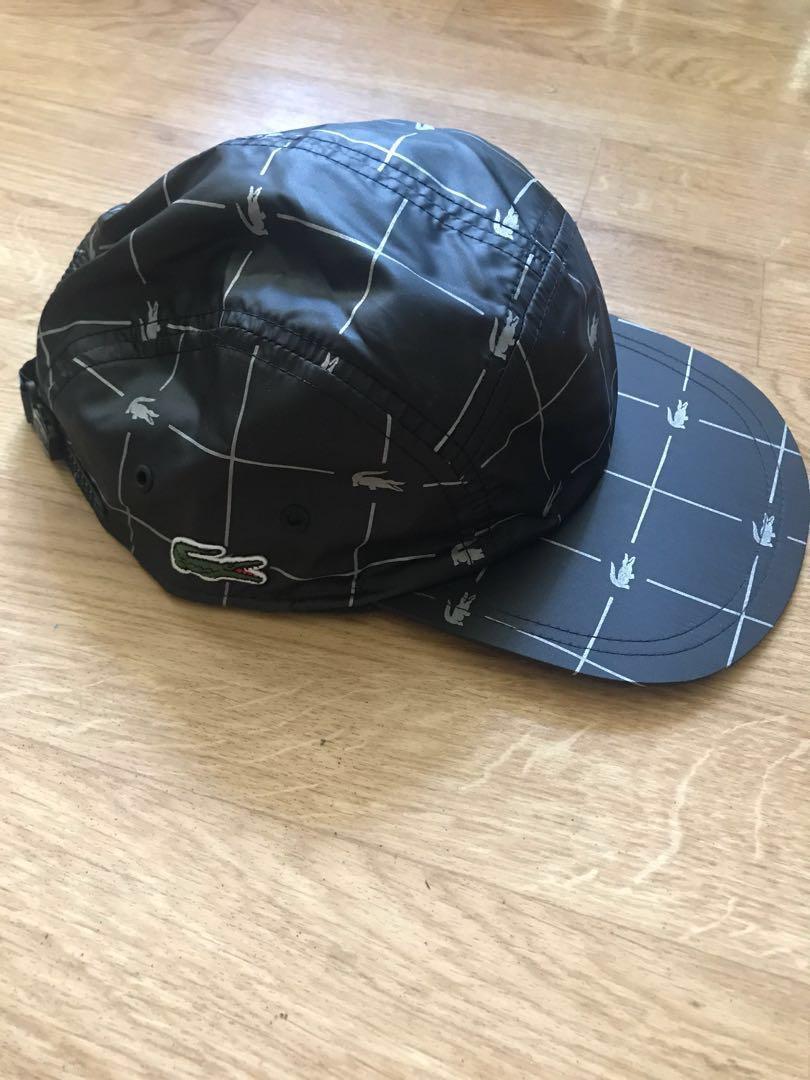Supreme lacoste reflective grid nylon camp cap black new arrivals