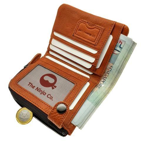 Multiple Wallet - The Ninja Co. Singapore - Full Grain Natural Leather  Billfold Money Card Coin Holder Men Women Gift SG