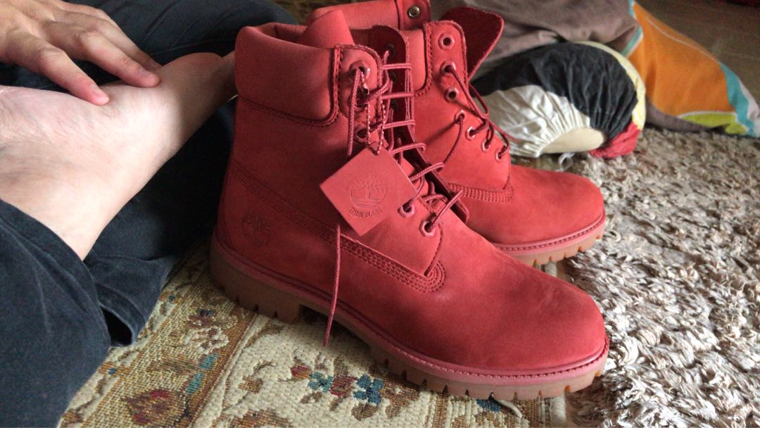 Timberland Ruby Red, Men's Fashion, Footwear, Boots on Carousell