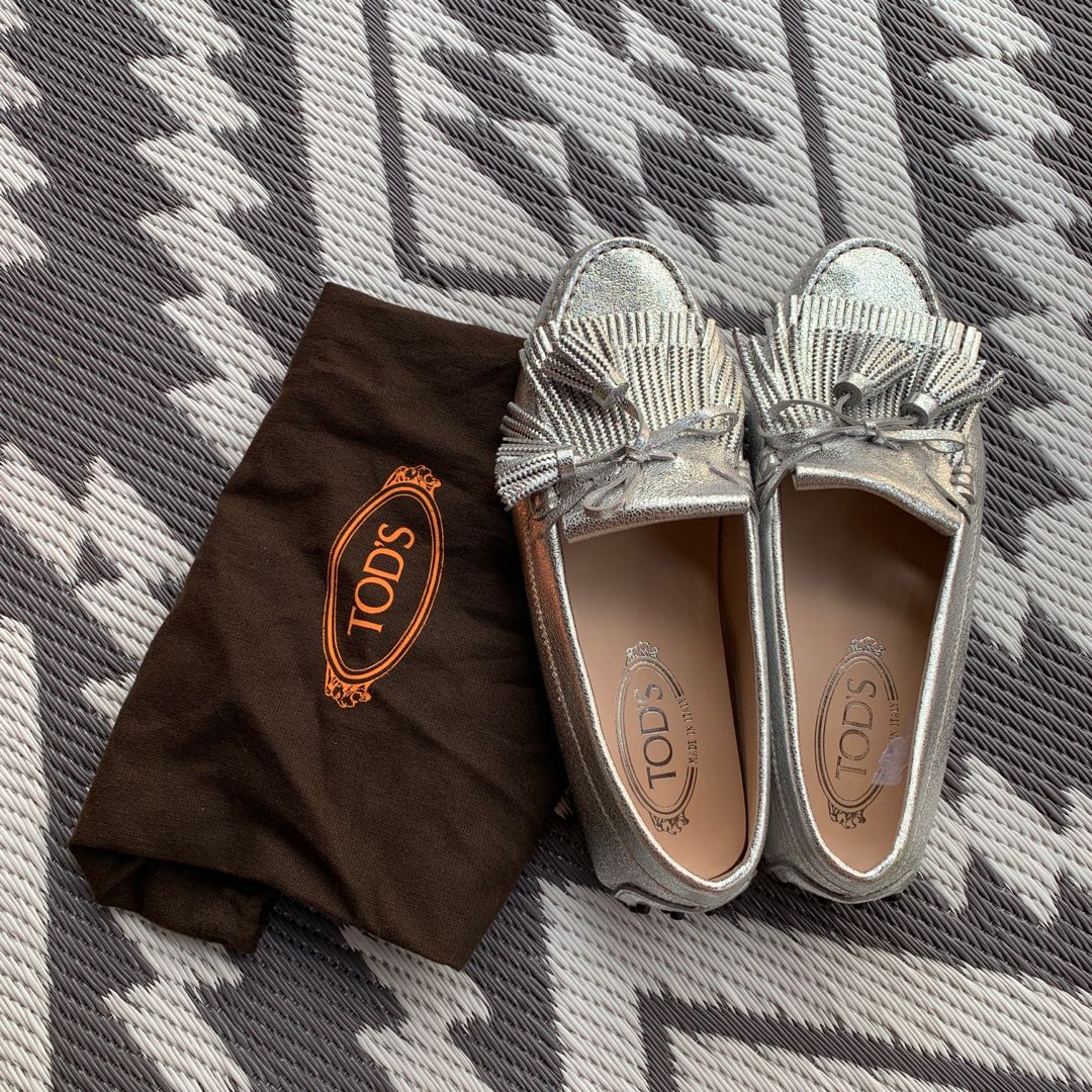Tod s Silver Loafers