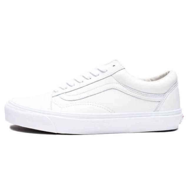 vans old skool white leather