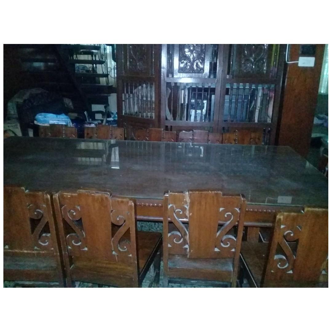 12 Seats Antique Narra Dining Table (1950s), Furniture & Home Living