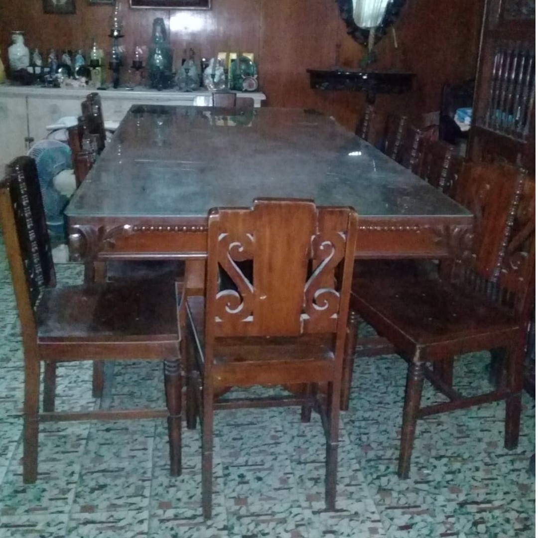 12 Seats Antique Narra Dining Table (1950s), Furniture & Home Living