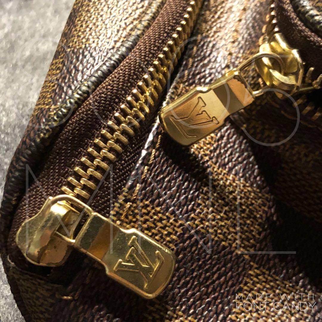 Louis Vuitton Damier Ebene Melville Belt Bag Gold Hardware. DC