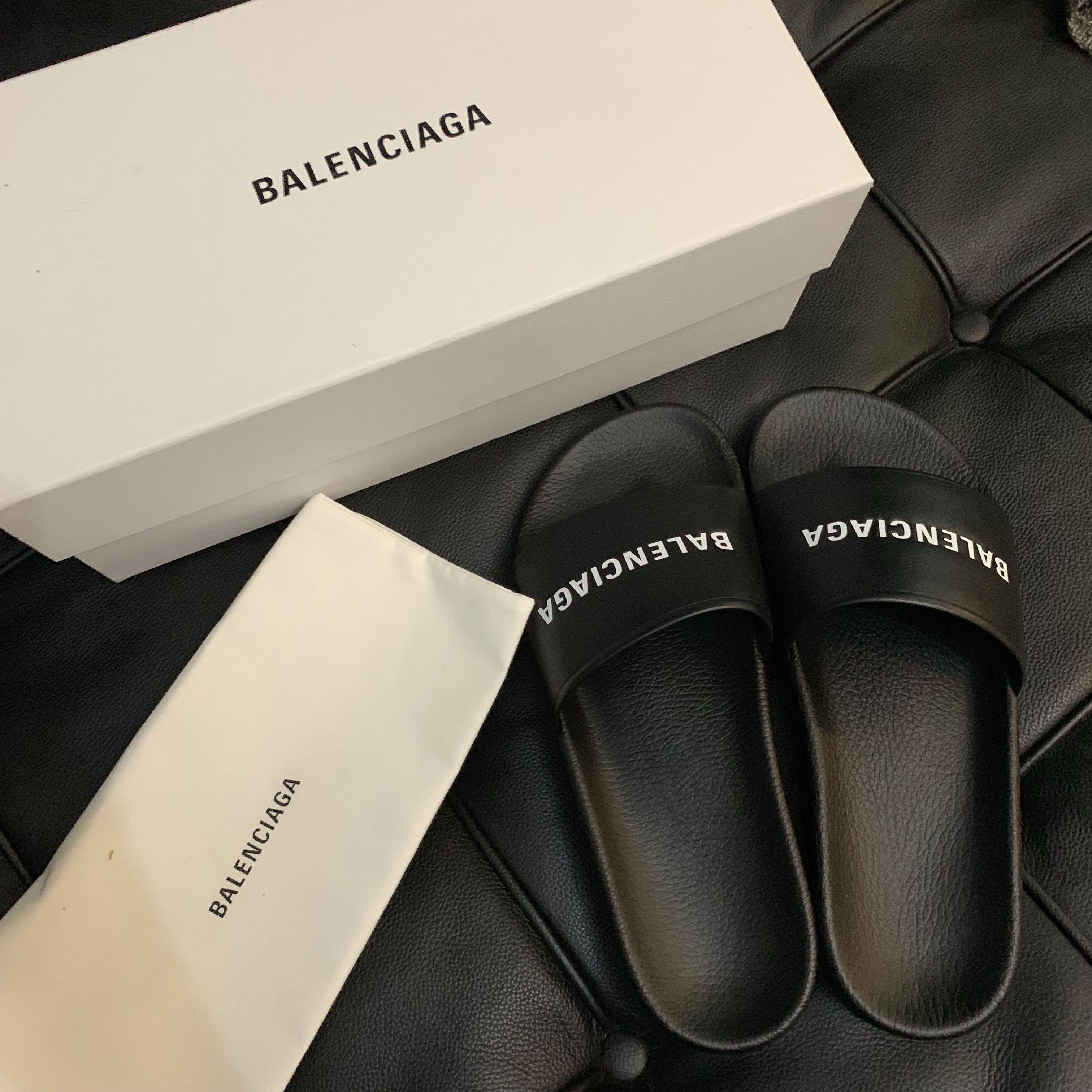 Balenciaga leather slides, Men's 