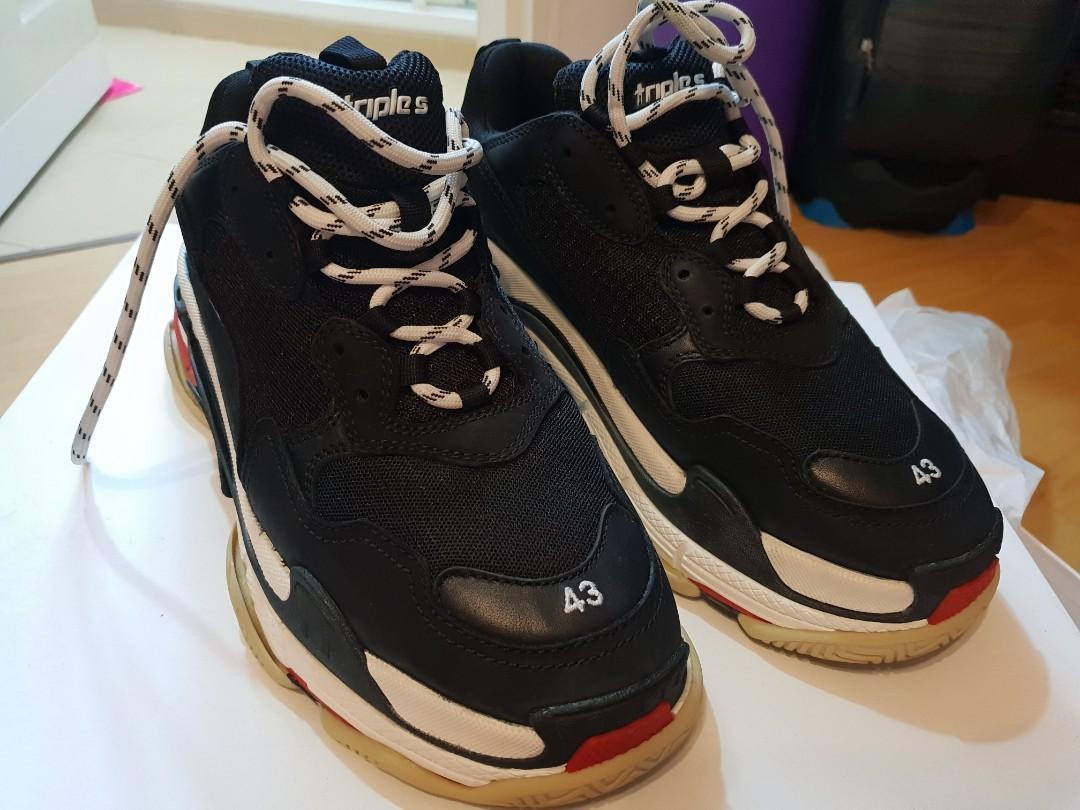 balenciaga triple s black 43