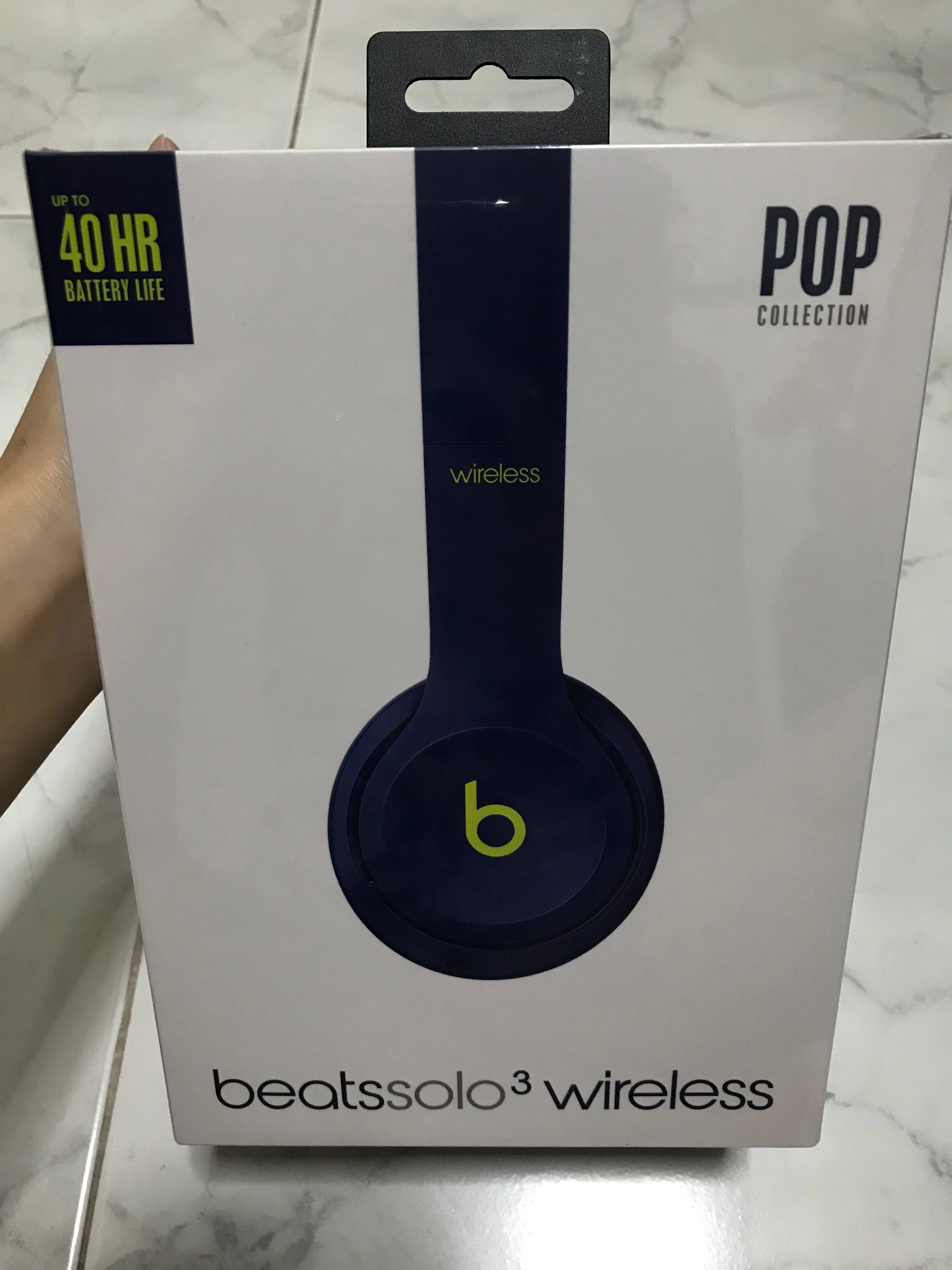 Beats Solo3 Wireless Headphones Pop Indigo, Audio, Headphones & Headsets on Carousell