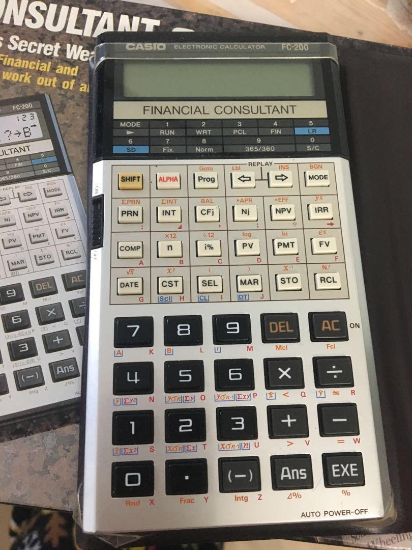 CASIO FC200] 財務計算機financial calculator, 興趣及遊戲, 手作＆自家設計, 文具- Carousell