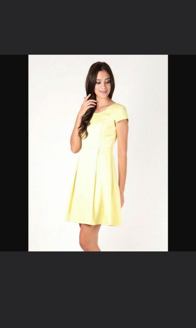 pale yellow skater dress