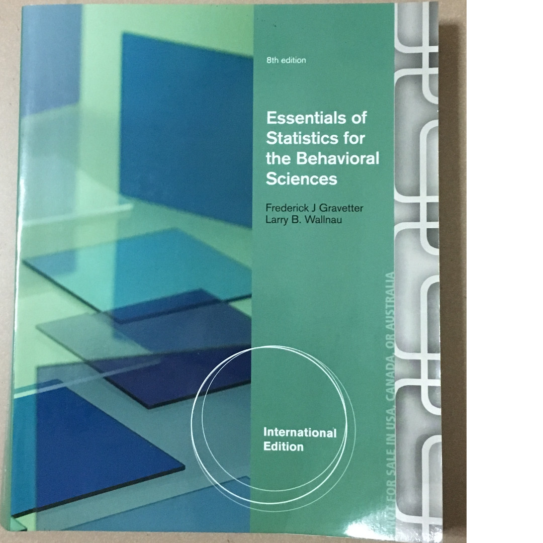 Essentials of Statistics for Behavioural Sciences 8th Edition, Hobbies ...