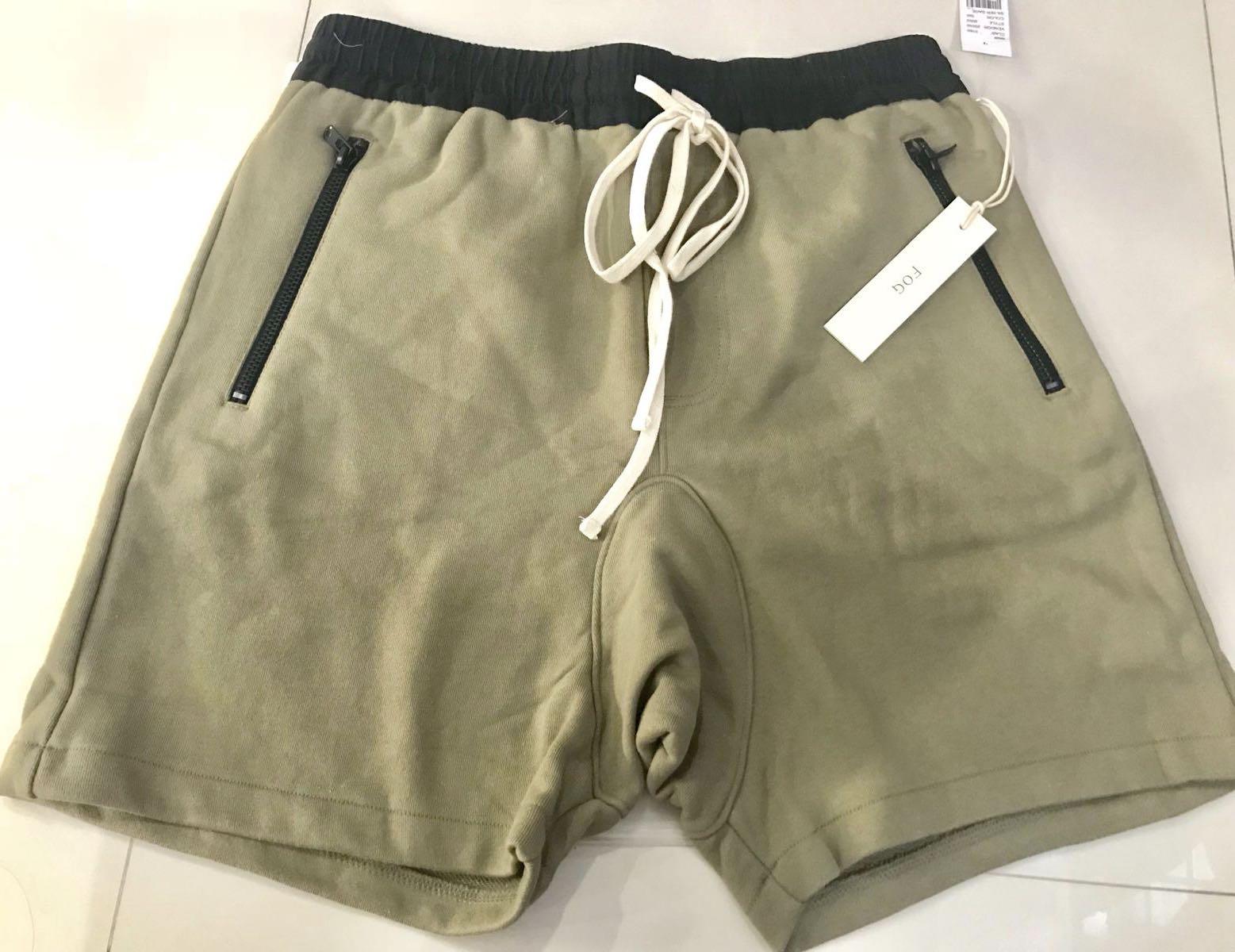 Fear of god fog essentials drawstring sweat shorts silver sage outlet
