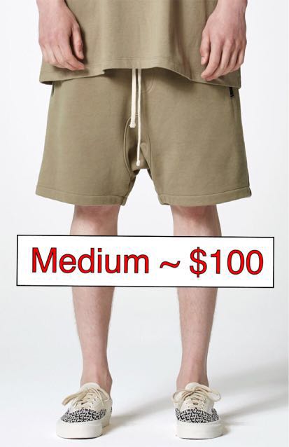 Fear of god fog essentials drawstring sweat shorts silver sage sale