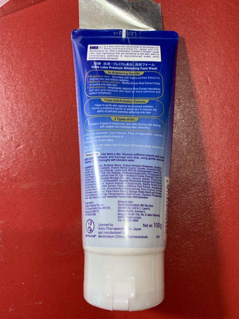 Hada Labo Premium Whitening Face Wash Health Beauty Face Skin Care On Carousell