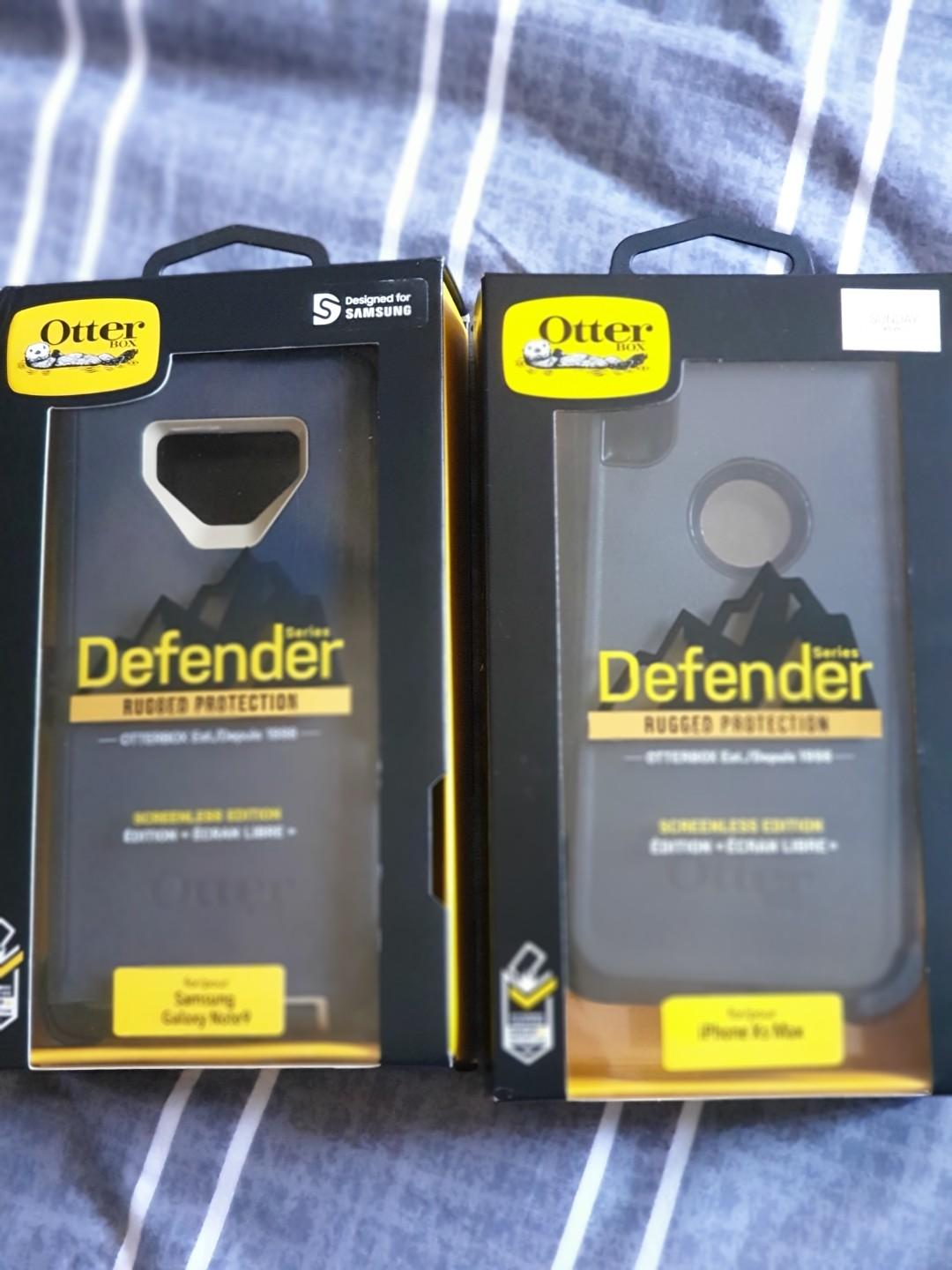 HP Casing (Category: Cases & Sleeves) located in Singapore. Submitted by noursham (Listing ID 213310735, Image 2). Description: Otter box original casing Defender series 1 iphone Xs Max(black) 1 Samsung Note 9(dark purple) Bought at $89 each(comes wit original receipt) Selling at $75 each or take both for $140 Item used only once Item comes wit original box Interior 10/10 Exterior 10/10.