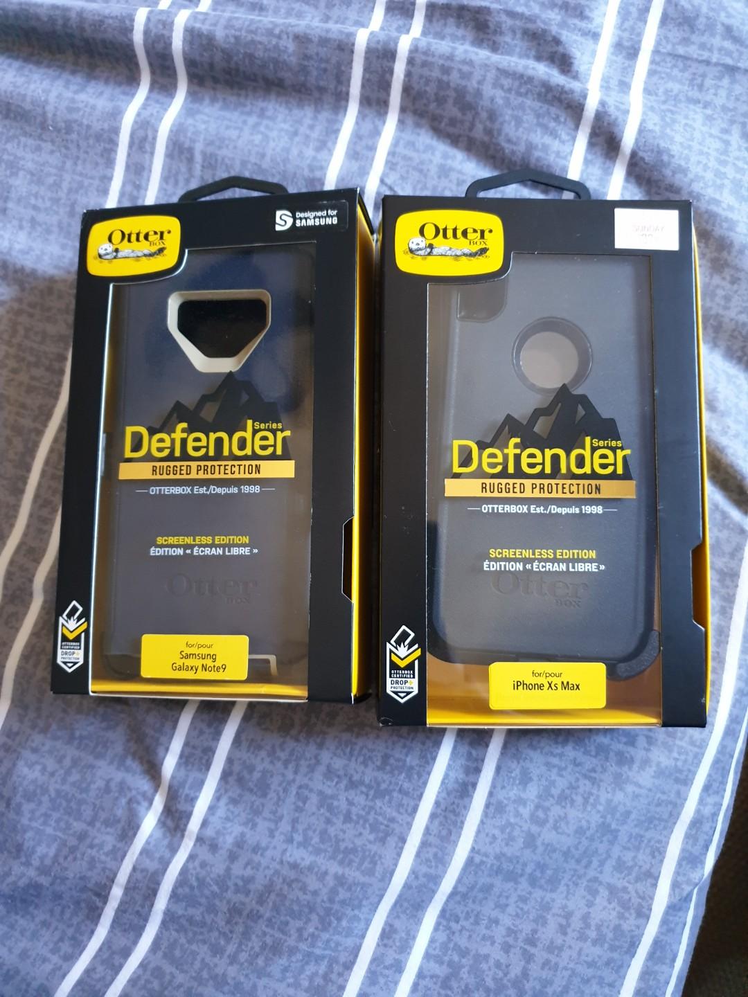 HP Casing (Category: Cases & Sleeves) located in Singapore. Submitted by noursham (Listing ID 213310735, Image 3). Description: Otter box original casing Defender series 1 iphone Xs Max(black) 1 Samsung Note 9(dark purple) Bought at $89 each(comes wit original receipt) Selling at $75 each or take both for $140 Item used only once Item comes wit original box Interior 10/10 Exterior 10/10.