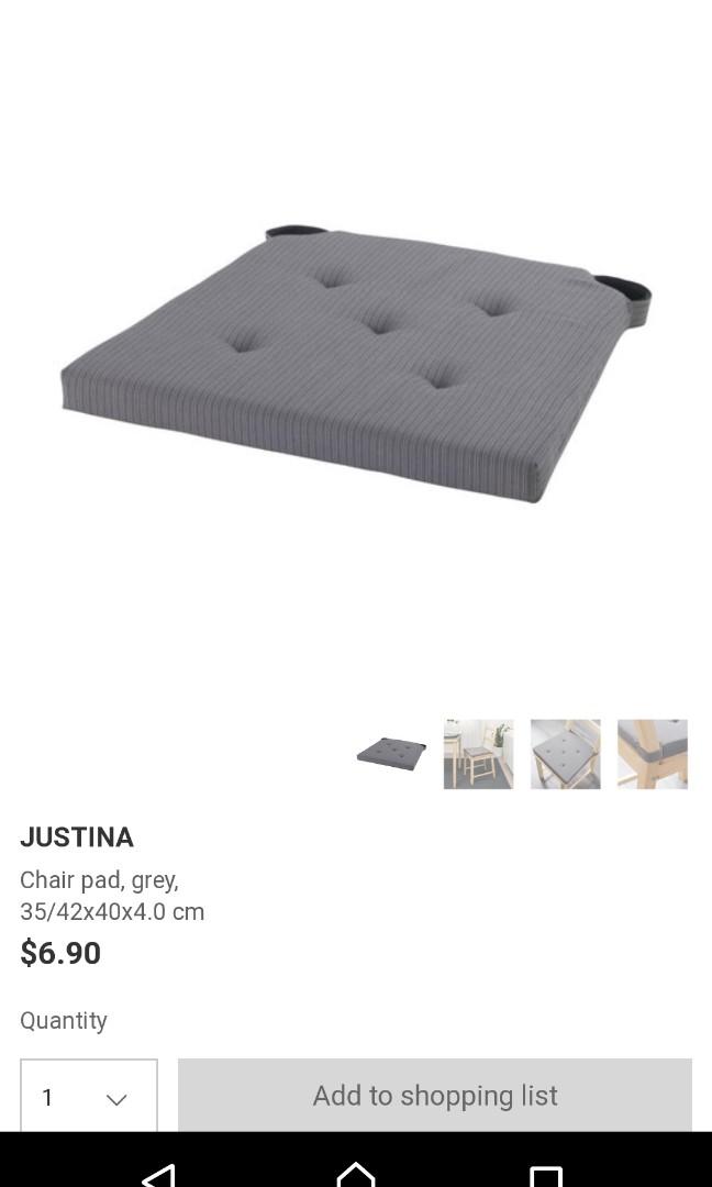 JUSTINA Chair pad, natural, 14/17x16x2 - IKEA