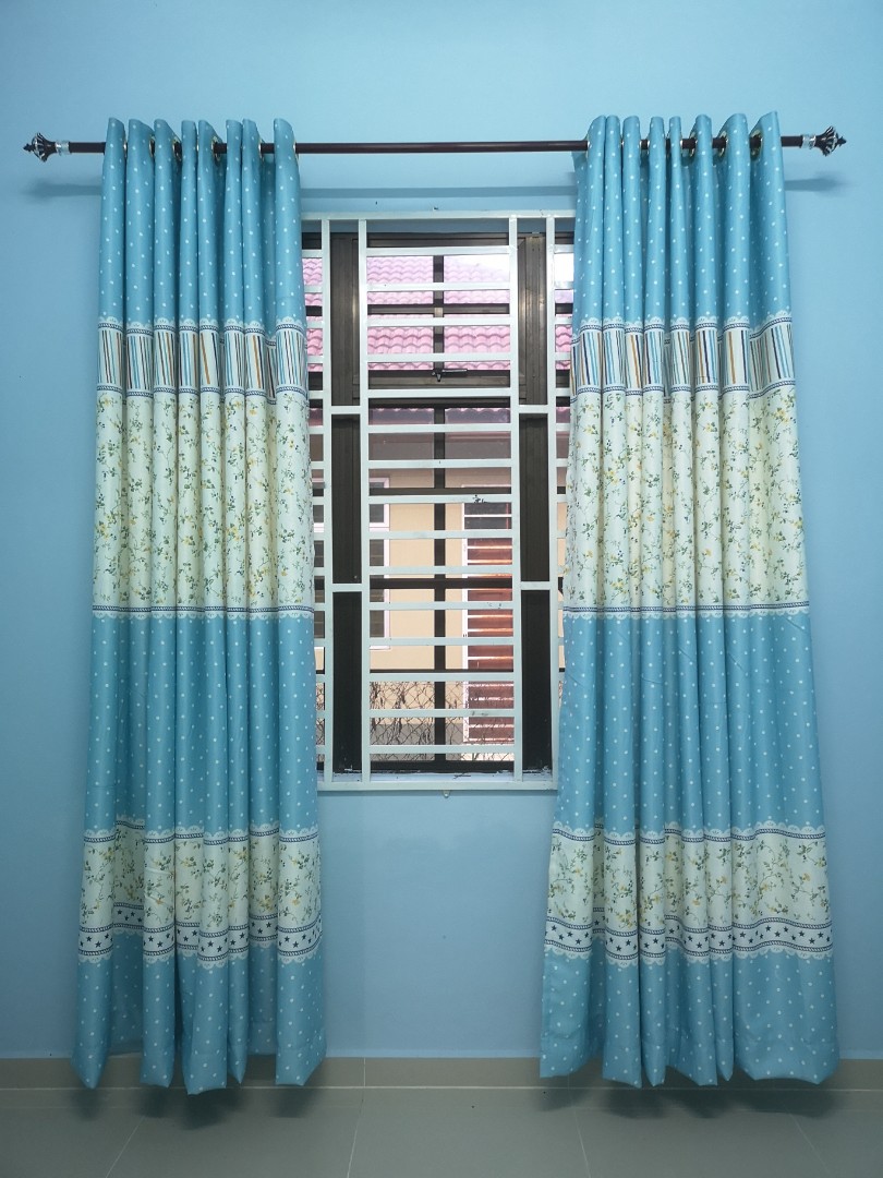 Langsir Warna Biru Turquoise - Deco Desain Rumah