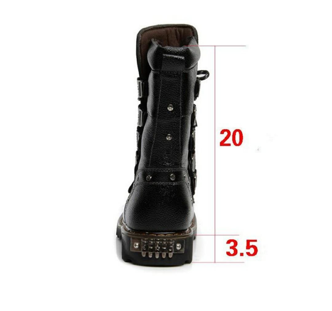 black metal boots